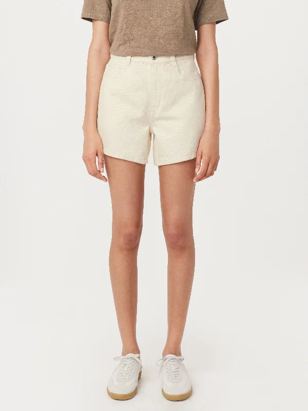 The Courtney Loose Denim Short in White