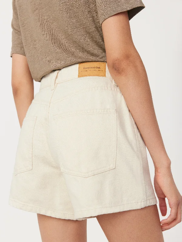 The Courtney Loose Denim Short in White