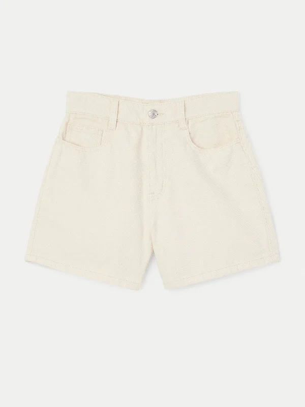 The Courtney Loose Denim Short in White