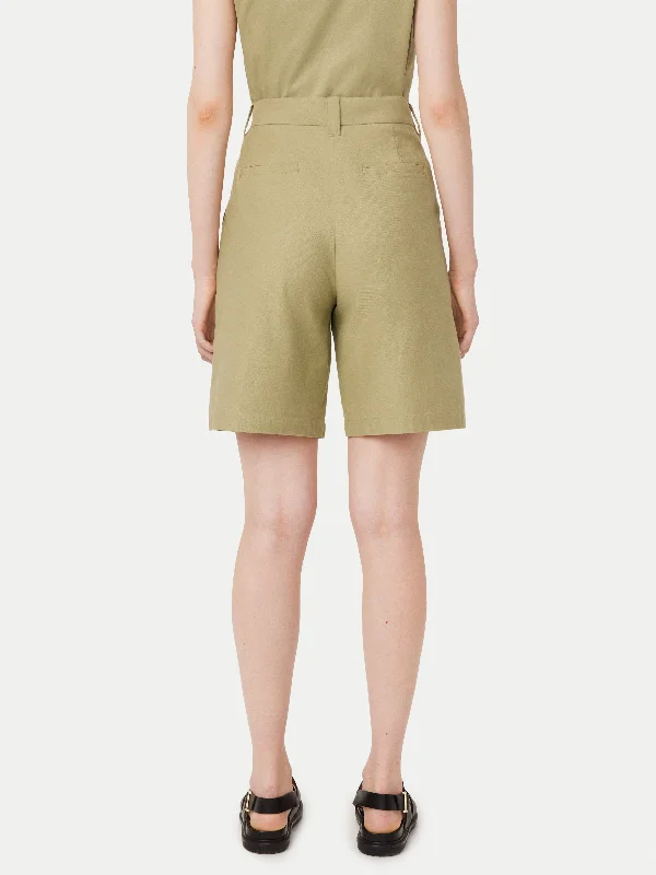 The Celine Bermuda Short in Green Beige