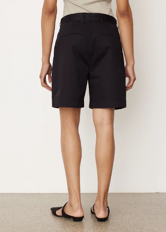 Pleated Cotton Twill Shorts