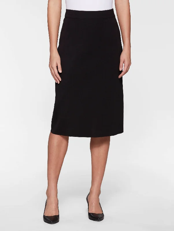 27"" Straight Knit Skirt, Black