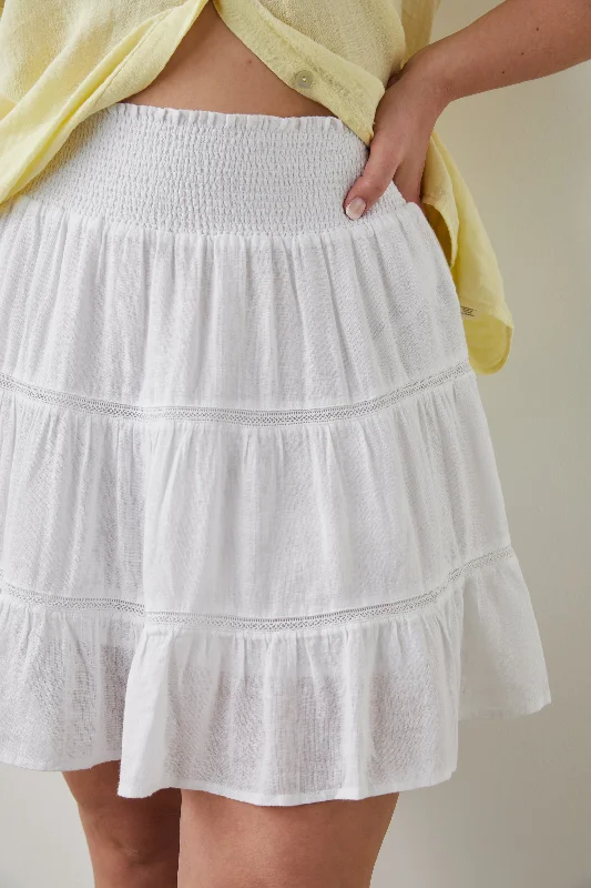 ADDISON SKIRT - WHITE LACE DETAIL