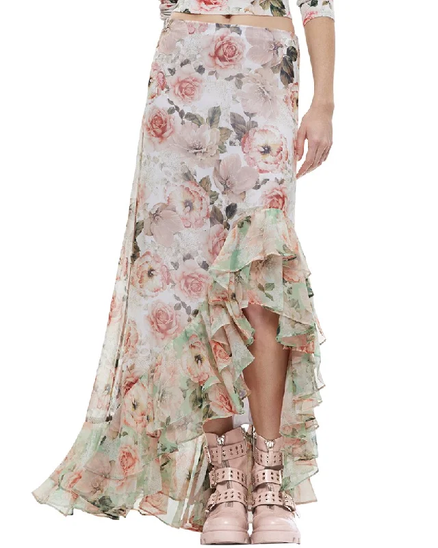 alice + olivia Braylee Ruffle Slip Skirt