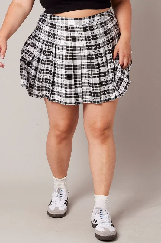 Black Check Mini Skirt