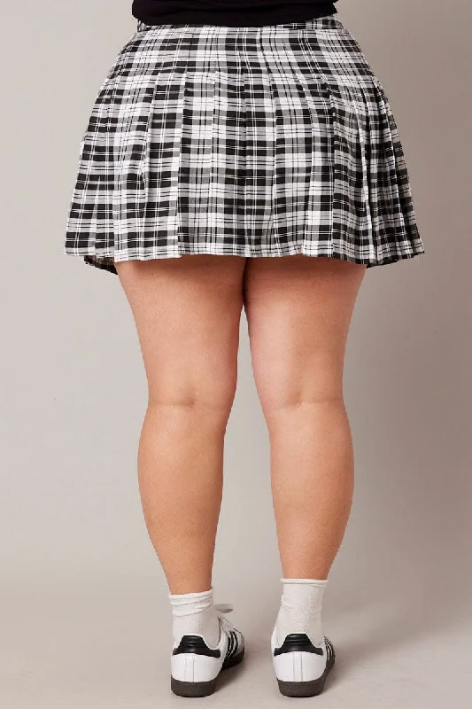 Black Check Mini Skirt