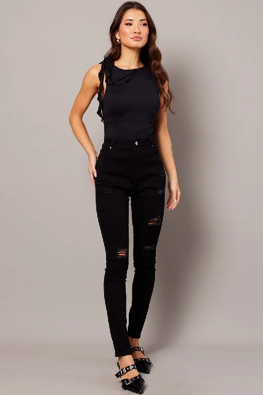 Black Skinny Jean High Rise