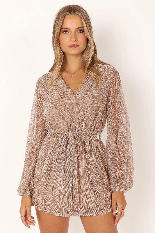 Brittney Playsuit - Rose Gold Stripe