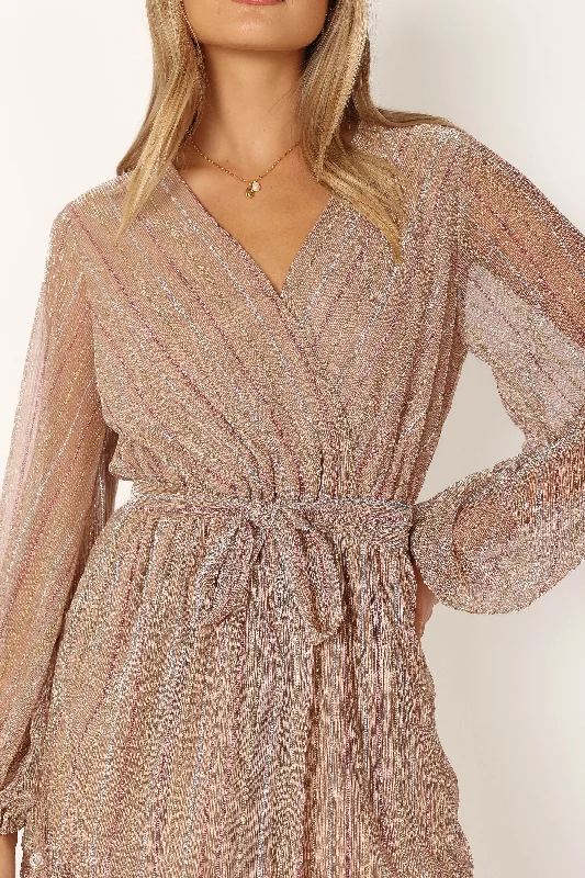 Brittney Playsuit - Rose Gold Stripe