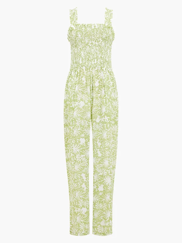 Cadiz Floral Smocked Jumpsuit