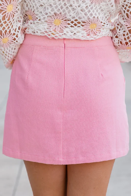 Call Me Lovely Pink Denim Skort FINAL SALE