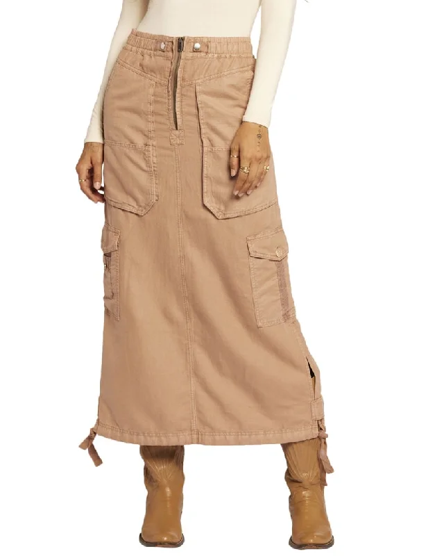 Current/Elliott The Article Linen-Blend Midi Skirt