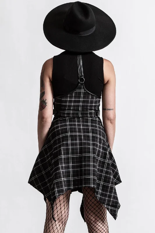 Dazed & Confused Suspender Skirt [ASH TARTAN]