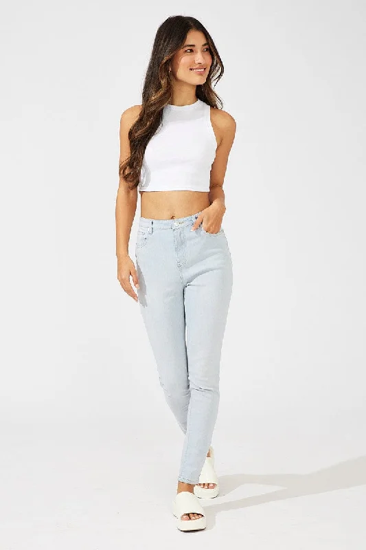 Denim Skinny Jeans High Rise