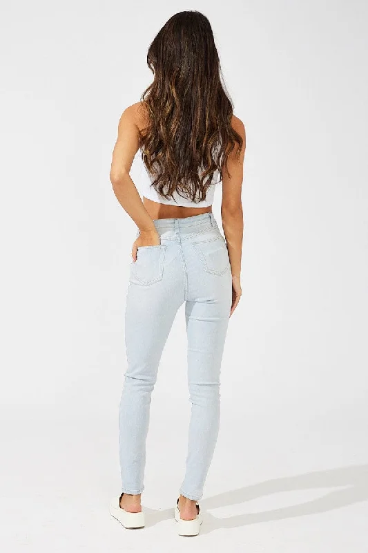 Denim Skinny Jeans High Rise