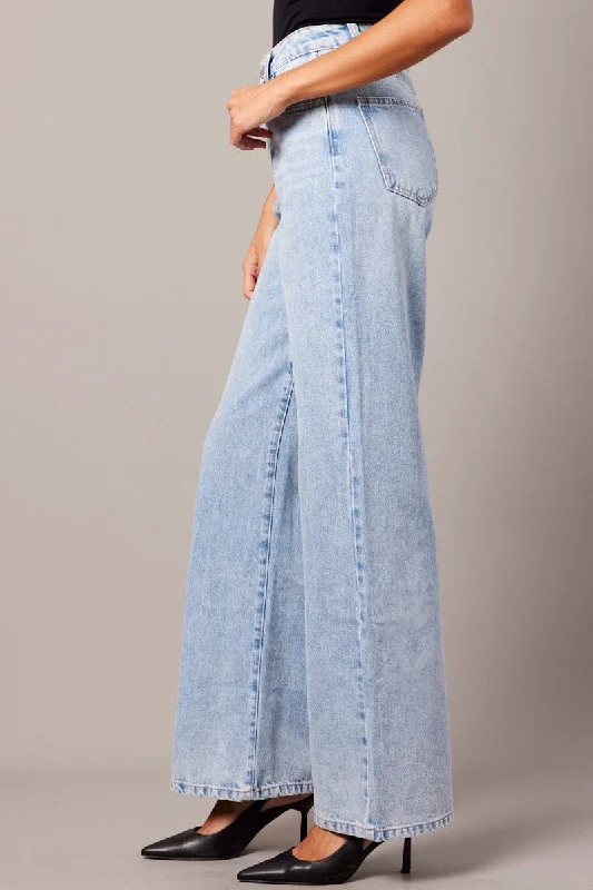 Denim Wide Leg Jean High Rise