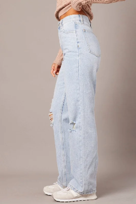 Denim Wide Leg Jean High Rise