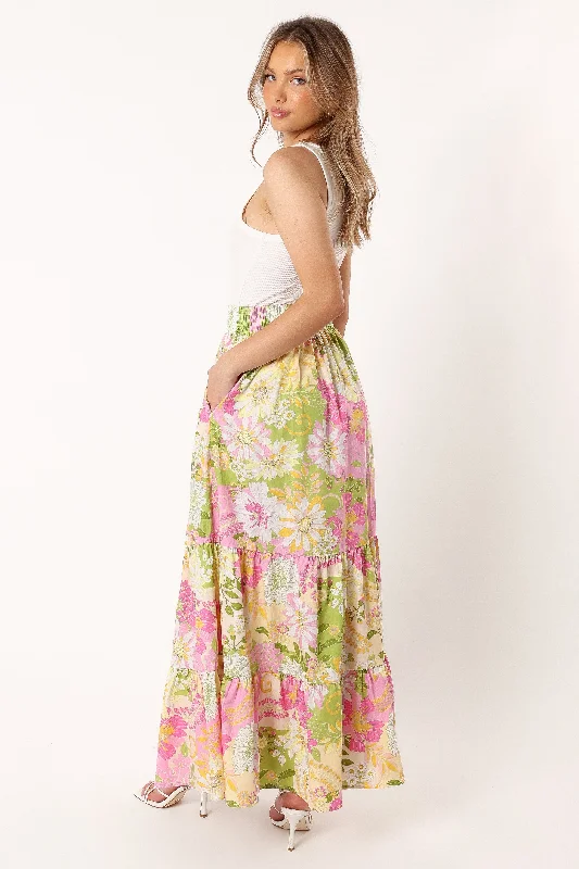 Doja Maxi Skirt - Pink Green