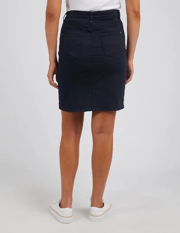 Elm Belle Denim Skirt Washed Black