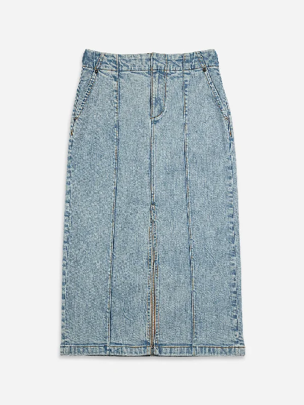 Panel Denim Skirt