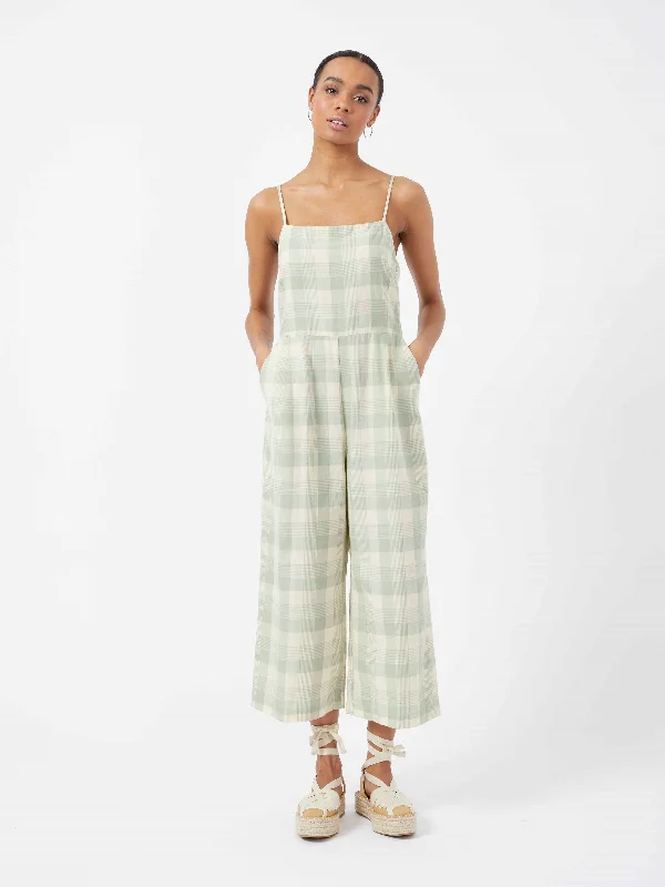 Gingham Square-Neck Jumpsuit