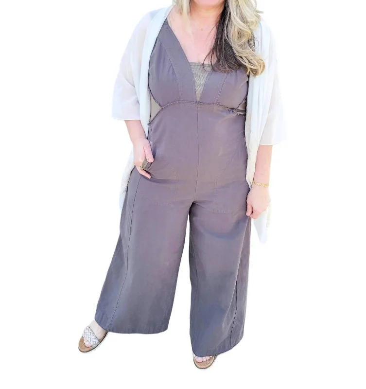 Give My Joy Jumpsuit In Grey