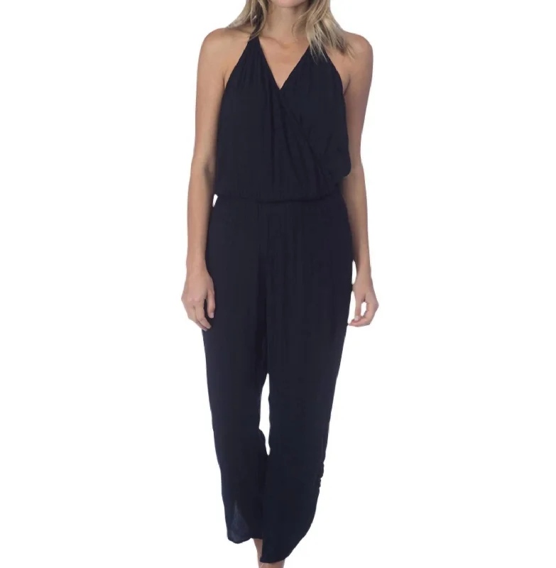 Halter Jumpsuit In Black