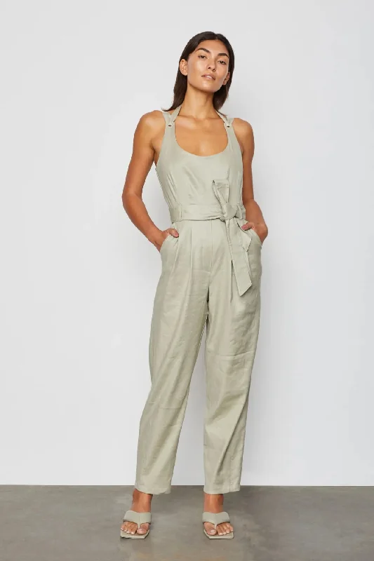 Henley Jumpsuit in Driftwood