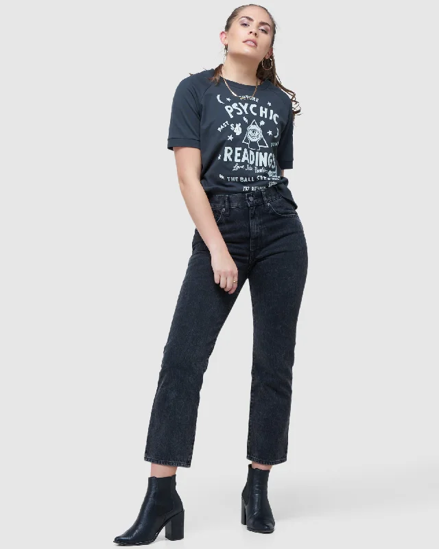 High Rise Straight Jeans | Wolcott Black Stone