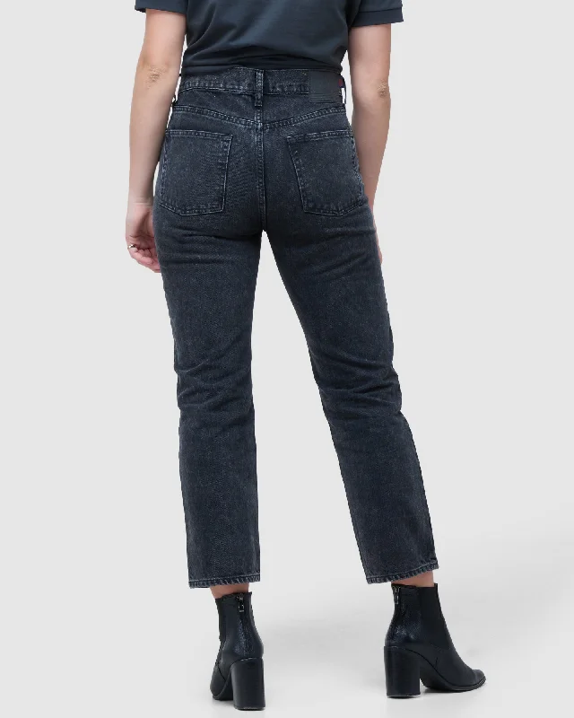 High Rise Straight Jeans | Wolcott Black Stone