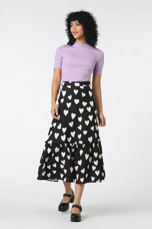 Love Hearts Midi Skirt