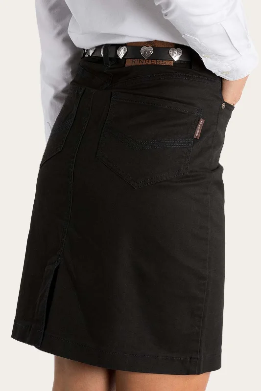 Maree Womens 5 Pockets Stretch Drill Skirt - Black