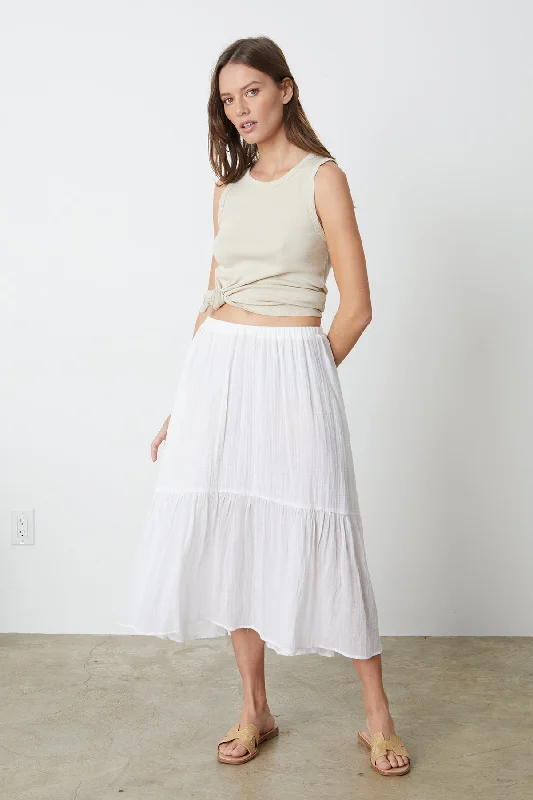 MCKENNA COTTON GAUZE TIERED SKIRT