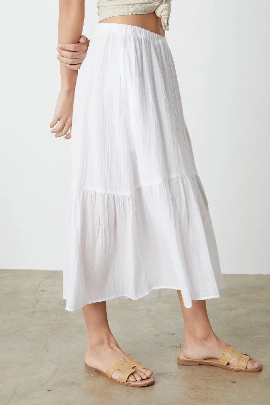 MCKENNA COTTON GAUZE TIERED SKIRT