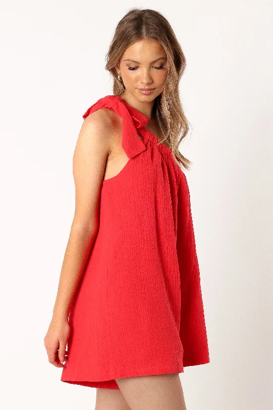 Miffy One Shoulder Playsuit - Red