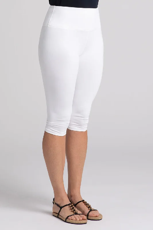 Nu Yoke Legging Capri | White