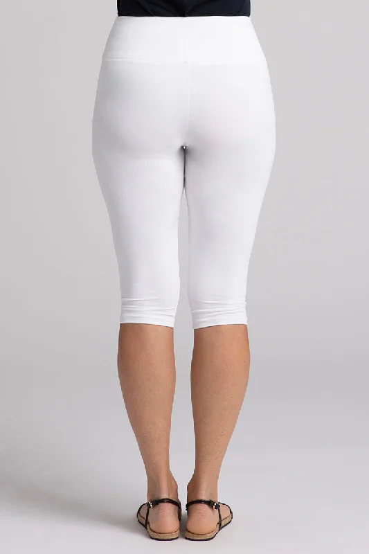 Nu Yoke Legging Capri | White