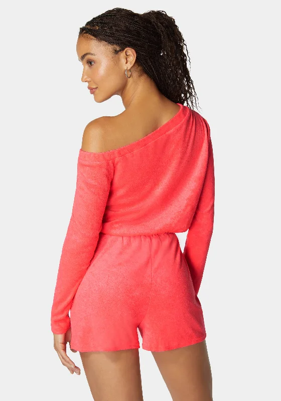 One Shoulder Knit Romper