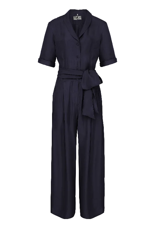 PLANET - Rayon Jumpsuit Navy