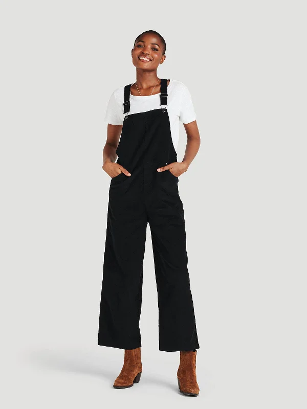 Sarai Organic Cotton Cord Dungarees - Black