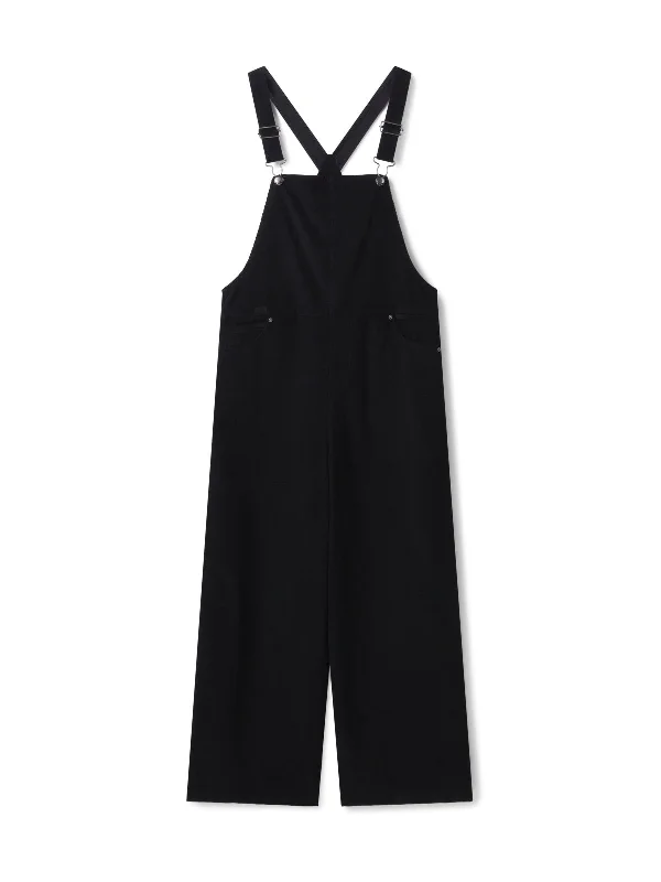 Sarai Organic Cotton Cord Dungarees - Black