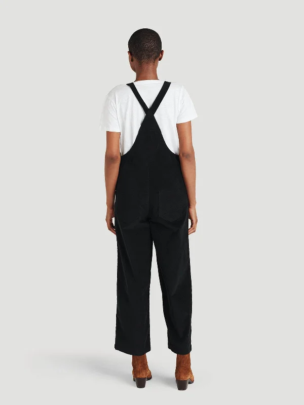 Sarai Organic Cotton Cord Dungarees - Black