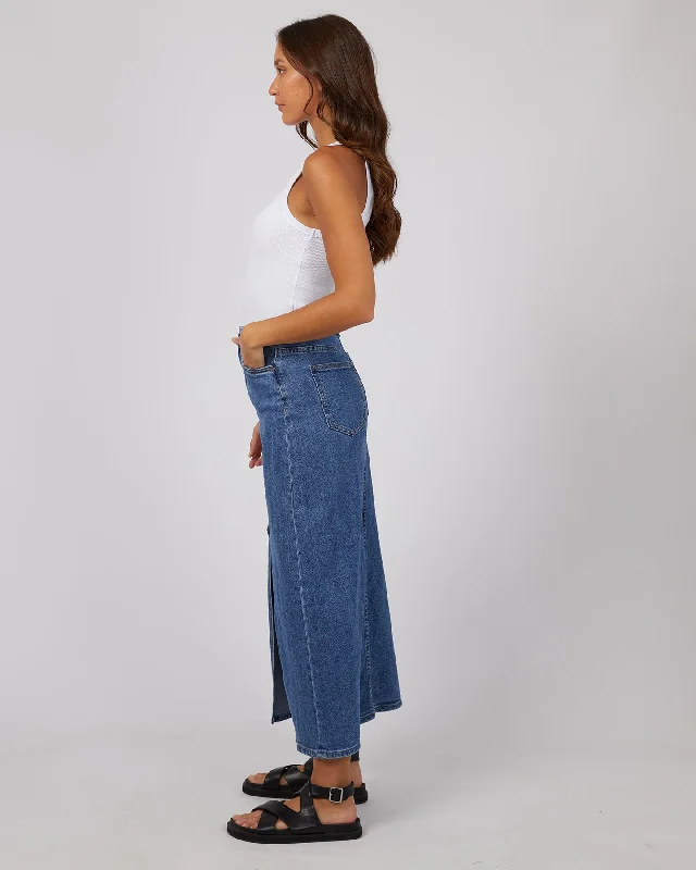 Silent Theory Eva Comfort Maxi Skirt Blue