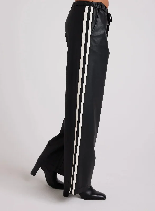 Sport Stripe Wide Leg - Black