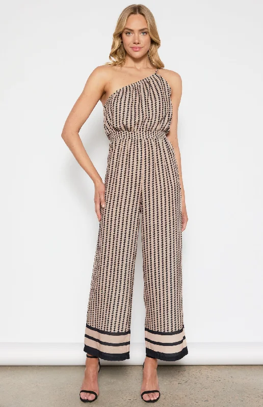 Style State Geo Print Jumpsuit Mocha