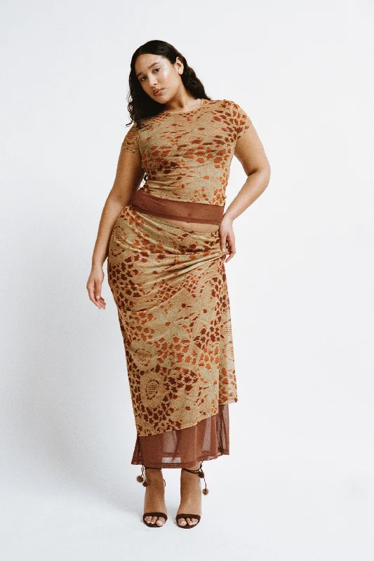 TOPANGA SKIRT - LACE ORANGE