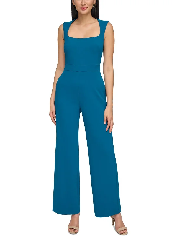 Womens Open Back Stretch Jumpsuit