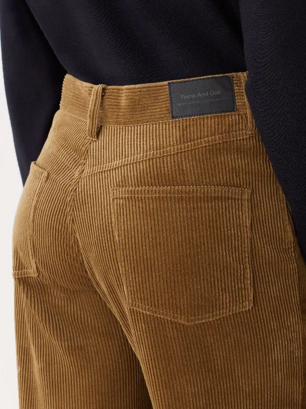 The Annie Straight Corduroy Pant in Amber Brown