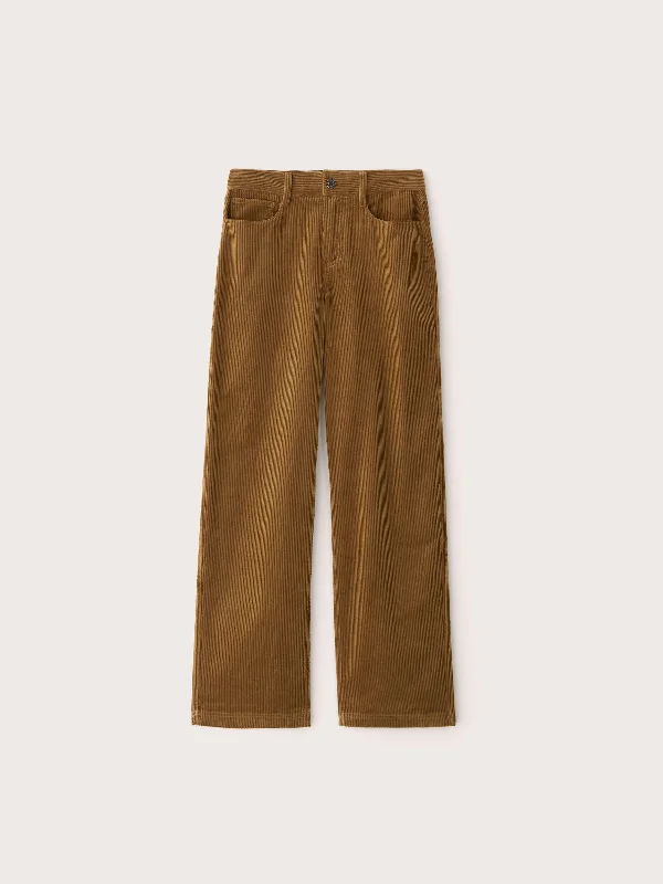 The Annie Straight Corduroy Pant in Amber Brown