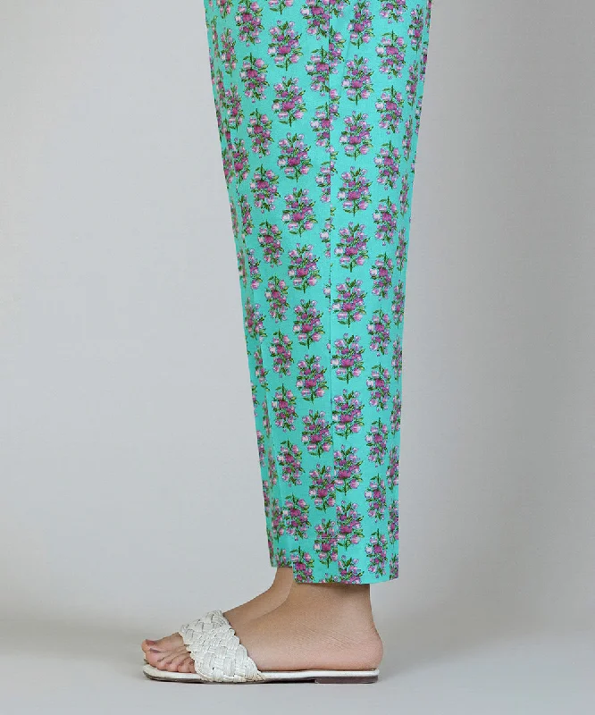 Printed Cambric Cigarette Pants